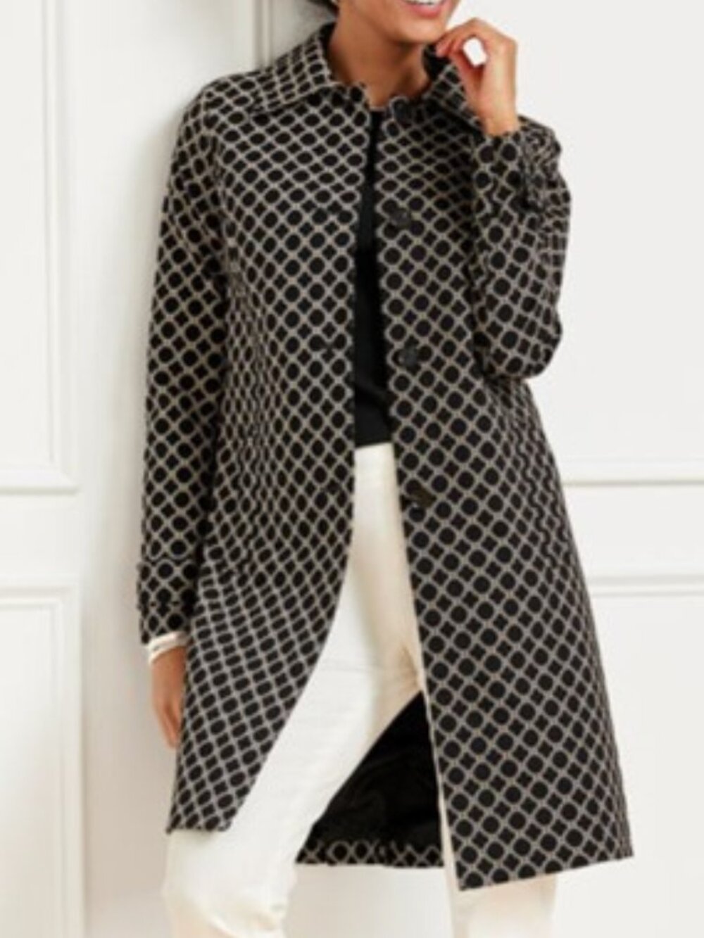 NWT Talbots Jacquard Mac Coat, sz M